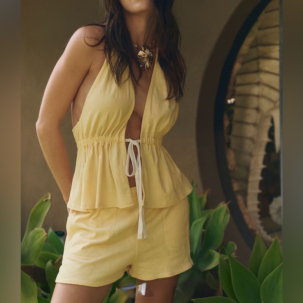 ✨NWT✨ free-est by Free People Allegra Set Size Large Color Banana Cream